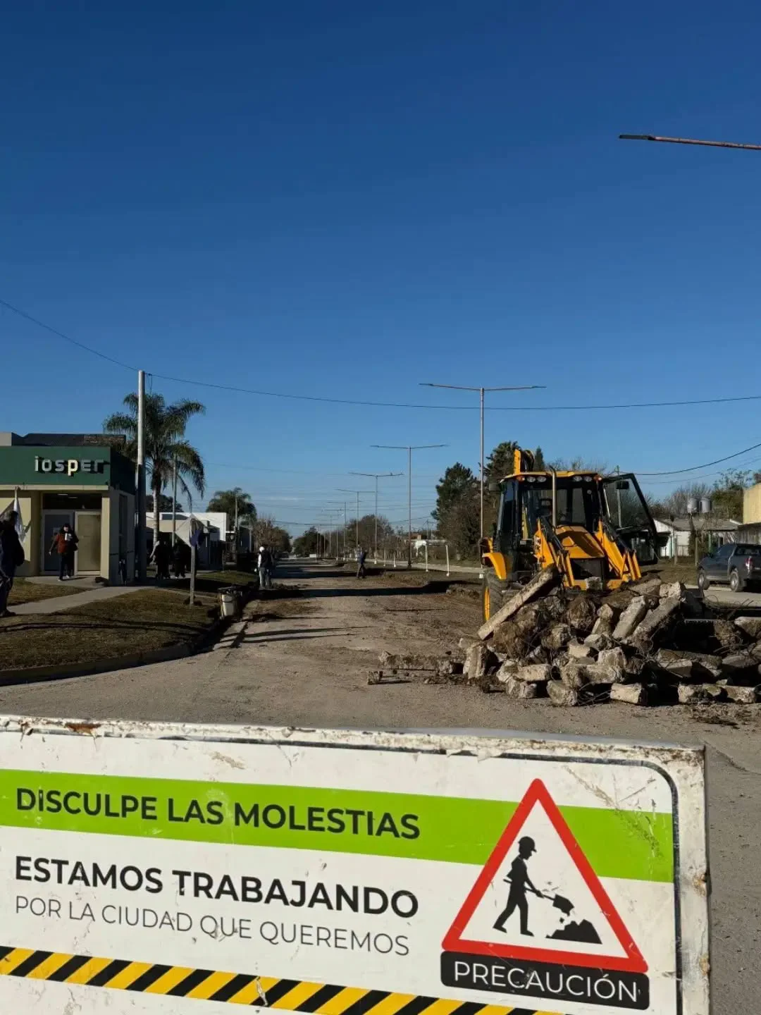 María Grande : Comenzó una nueva obra de pavimento con Hormigón Armado