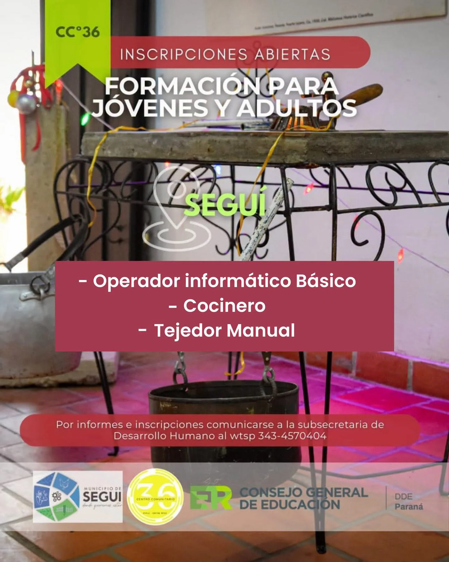 Segui , Gran oportunidad para aprender un oficio , Si estás interesado aquí tienes los detalles importantes
