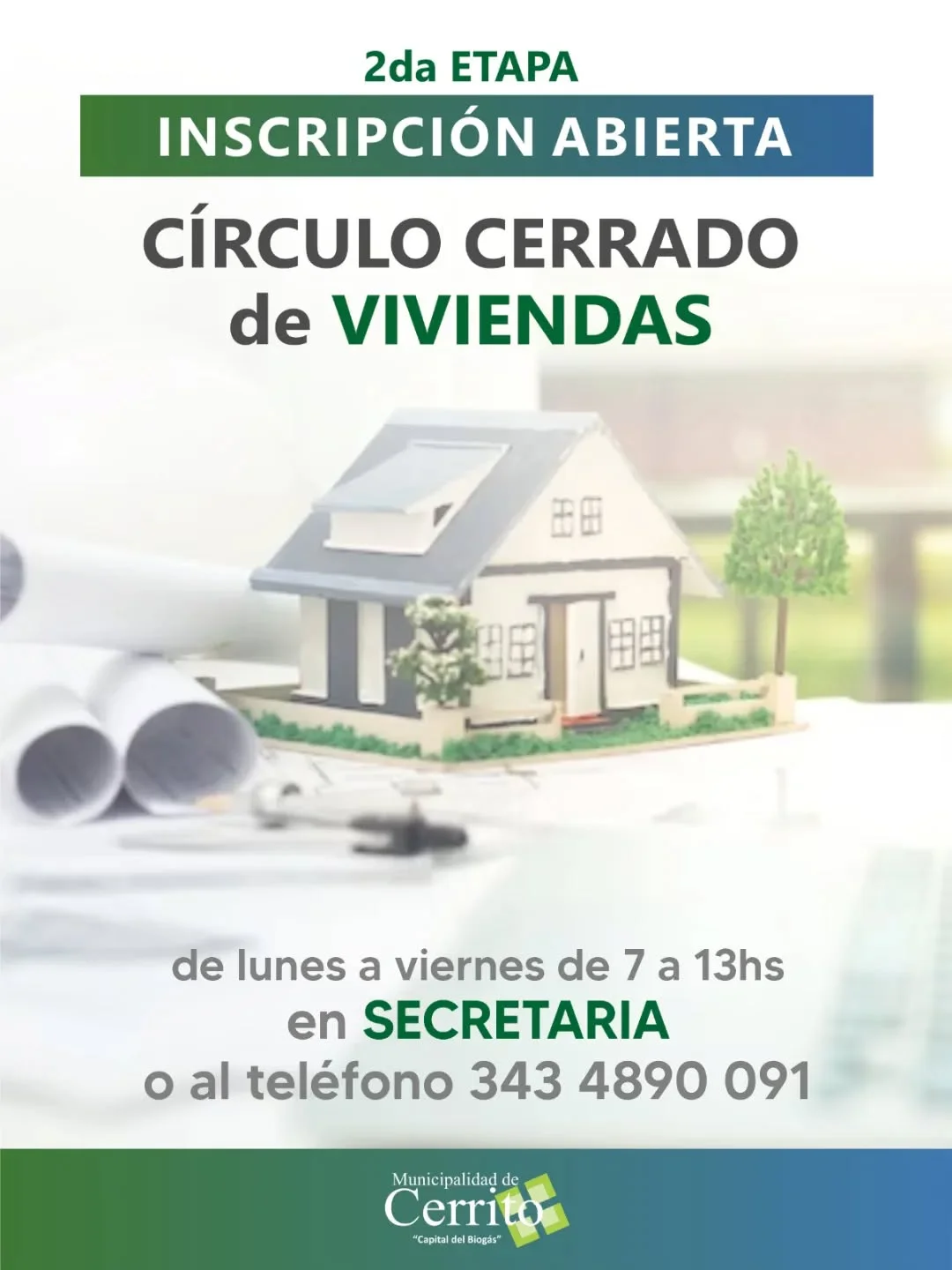 Cerrito ; Inscripción abierta: 2ª etapa del Círculo Cerrado de Viviendas